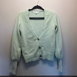 DownEast Mint Puff Sleeve Sweater